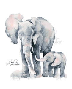 242x300 Katrina Pete - Grey Elephant Painting