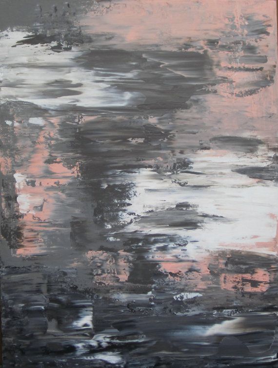 570x754 Pink And Gray Pink And Grey Abstract Painting 30x40 On Grey - Grey Painting
