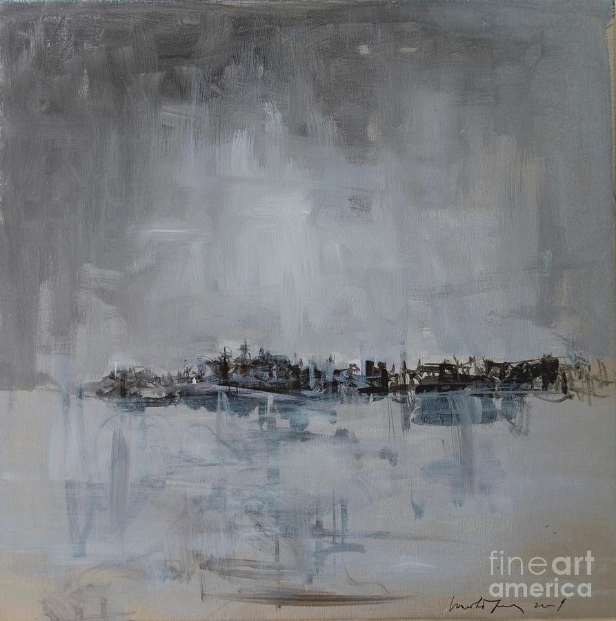 893x900 Belgrade Silver Or Grey Painting By Jelena Ignjatovic - Grey Painting