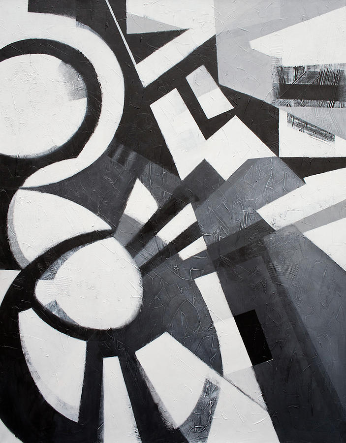 703x900 Black White Grey No. 2 Painting By Ruth Sharton - Grey Painting