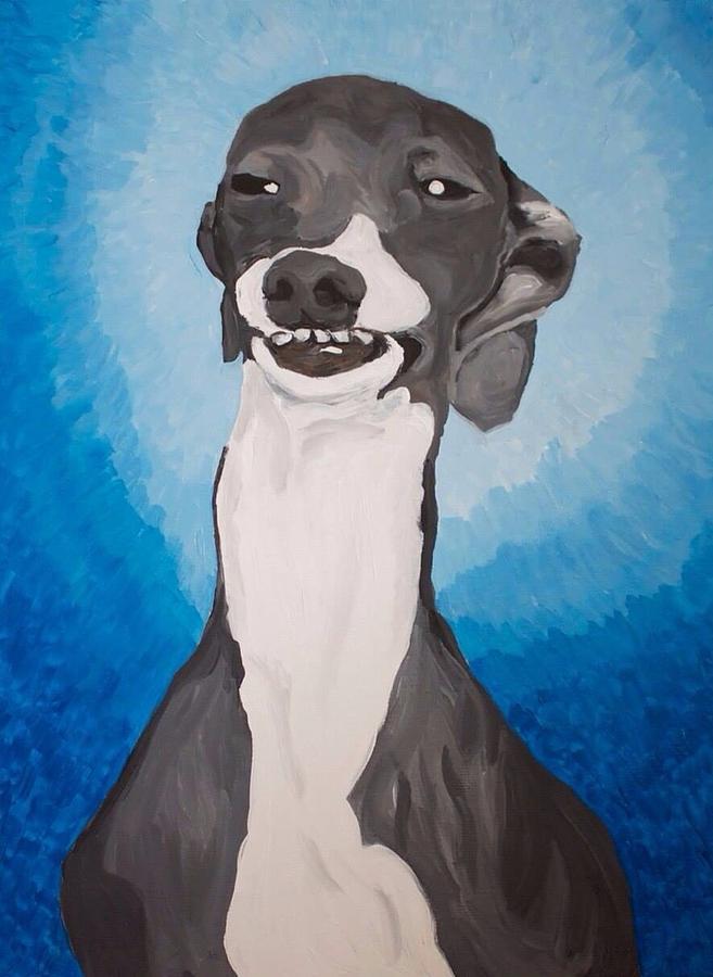 657x900 Italian Greyhound Smile Painting By Kayla Franklin - Greyhound Painting