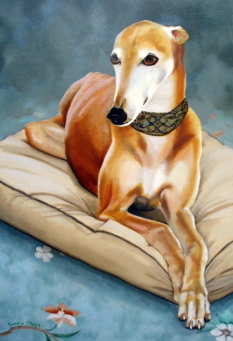 479x700 Rescued Greyhound Painting By Sandra Chase - Greyhound Painting
