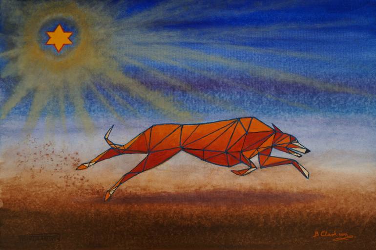 770x511 Saatchi Art The Golden Triangularism Greyhound Painting By Brian - Greyhound Painting