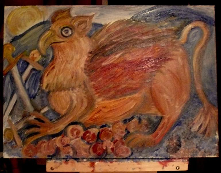 770x603 Saatchi Art The Griffin Painting By Nanette Evans - Griffin Painting