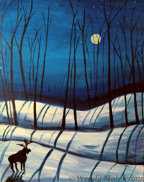 500x629 Peaceful Winter Paint Party - Grill Painting