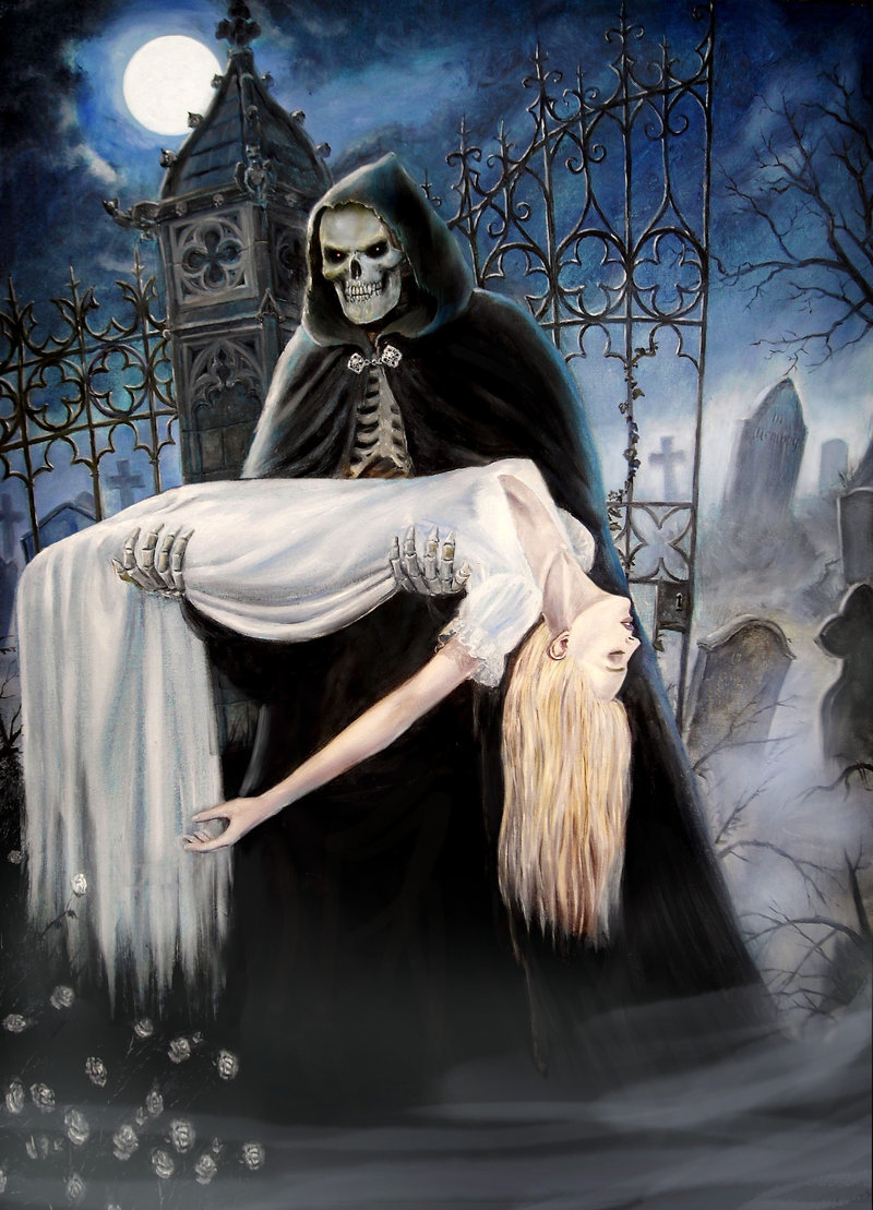 800x1109 Reaper's Bride Longer By Dashinvaine - Grim Reaper Oil Painting