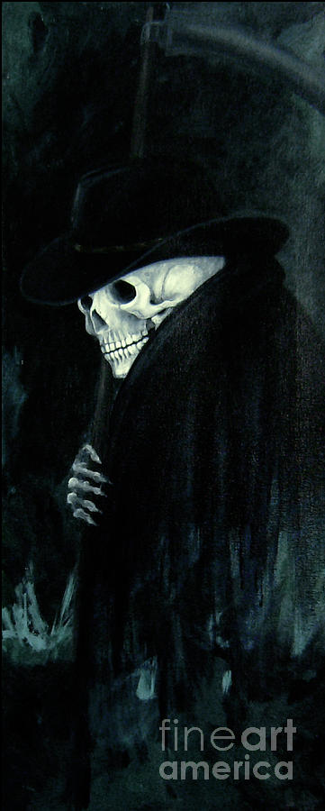 361x900 The Grim Reaper Painting By Barbara Marcus - Grim Reaper Oil Painting