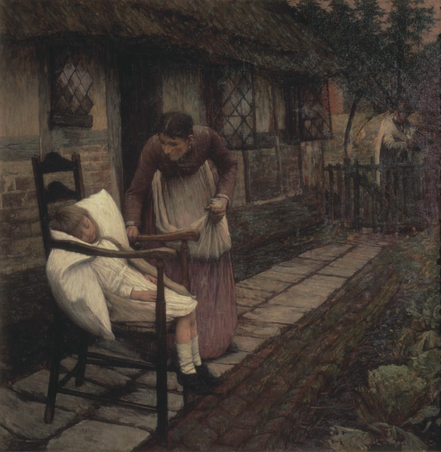 1497x1536 The Man With The Scythe', Henry Herbert La Thangue, Exhibited 1896 - Grim Reaper Oil Painting