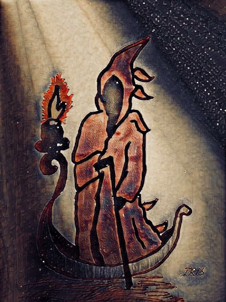 720x960 The Grim Reaper, Painted By Iris Sun, Watercolor - Grim Reaper Painting