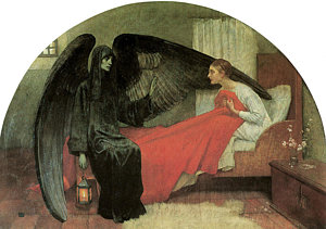 300x211 Death And The Maiden Painting By Marianne Stokes - Grim Reaper Painting