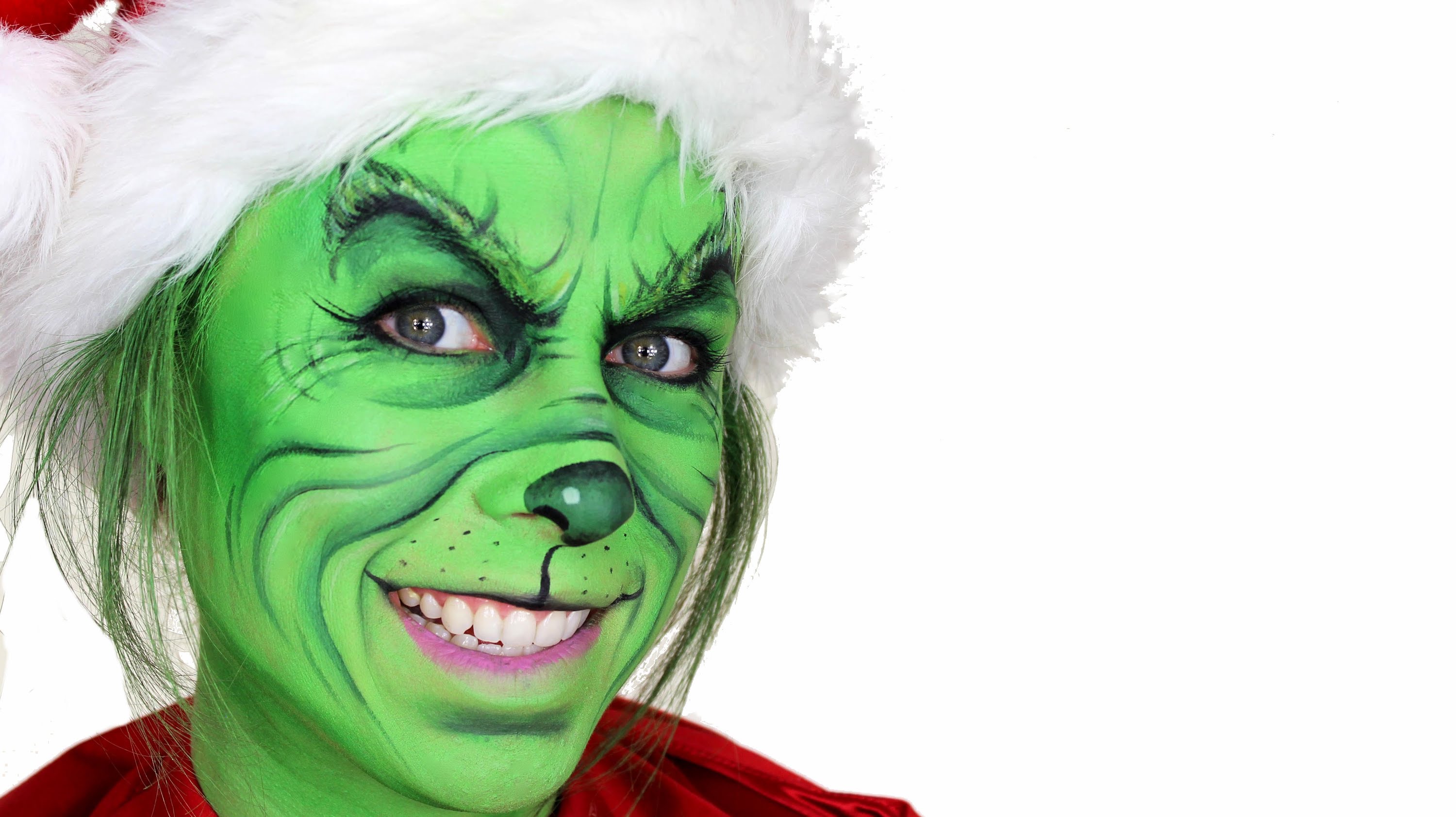 3000x1683 The Grinch Christmas Makeup Tutorial - Grinch Face Painting.