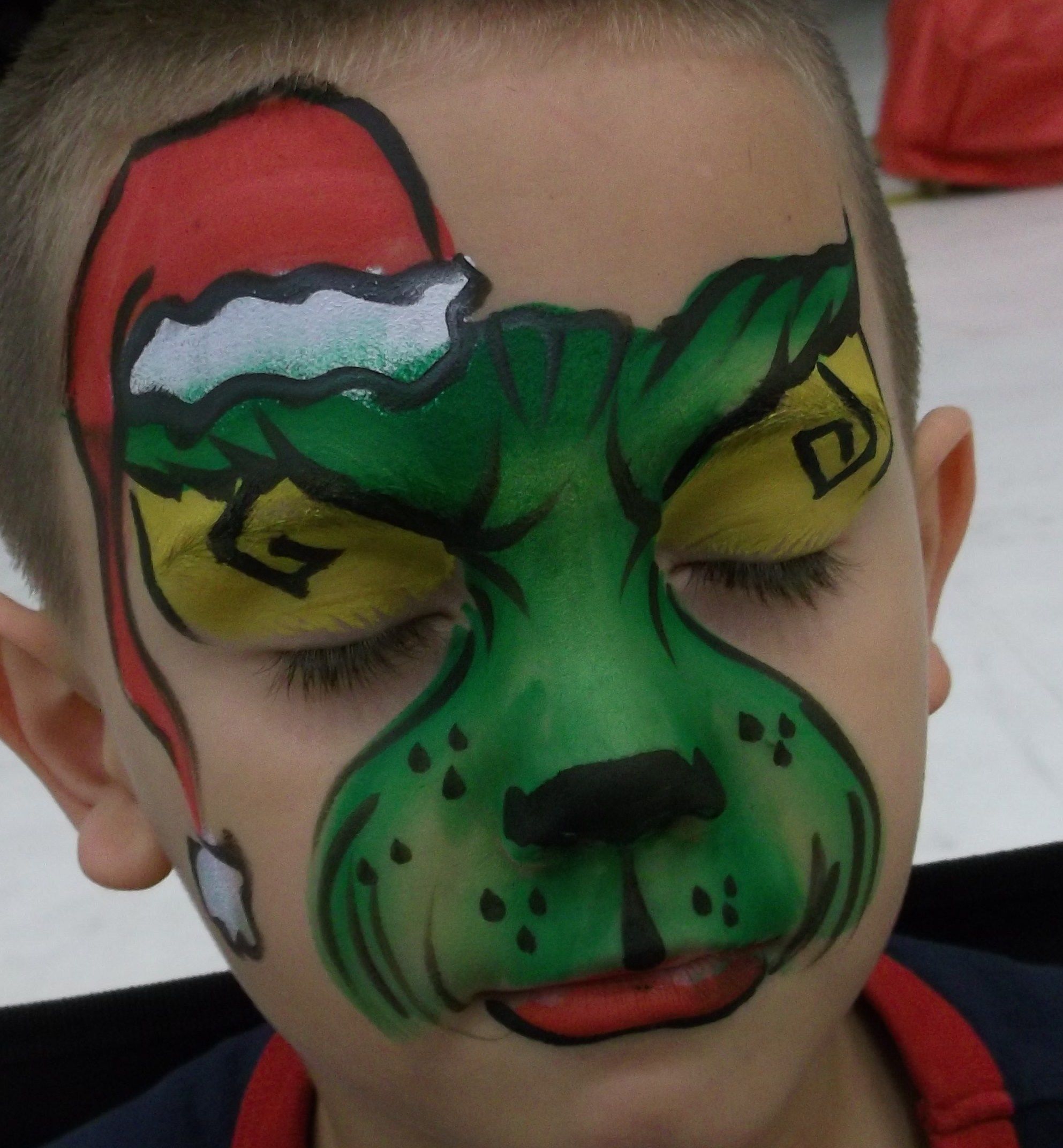 1985x2144 Christmas Face Painting, Paint Designs And Face - Grinch Face .....