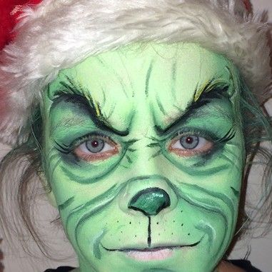 381x381 Grinch Face Paint Face Painting - Grinch Face Painting