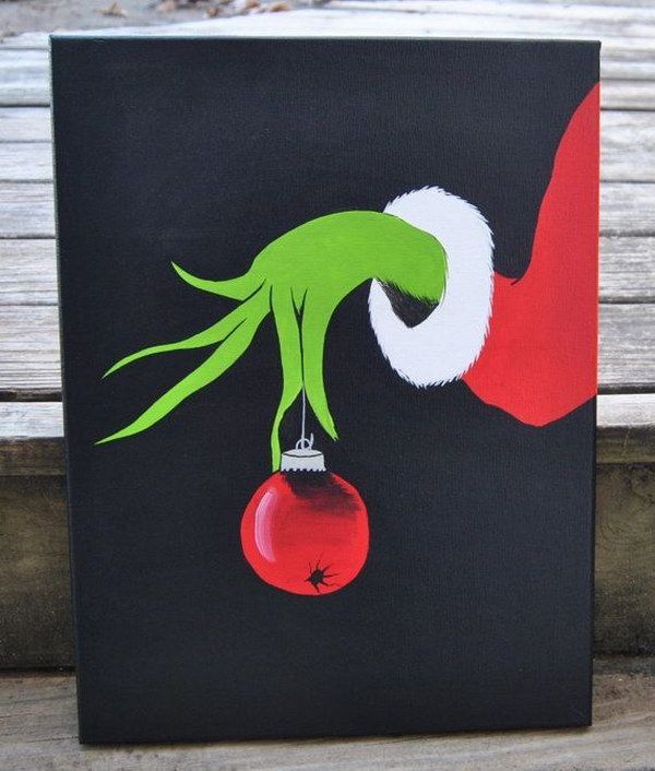600x706 Easy Canvas Painting Ideas For Christmas Grinch - Grinch Painting