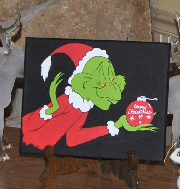 612x640 Grinch Merry Christmas Canvas Painting Decor By Hopesartgallery - Grinch Painting