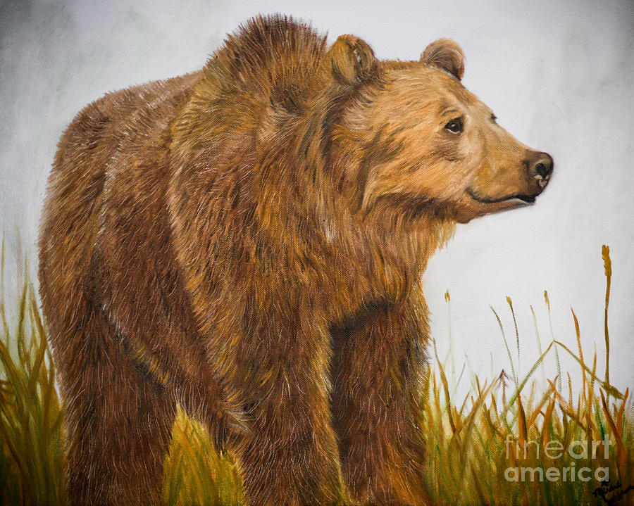 900x719 Grizzly Bear Painting By Mindee Green - Grizzly Bear Painting