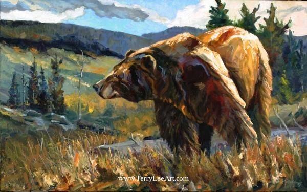 600x375 Grizzly Bear Paintings American Bear Paintings - Grizzly Bear Painting