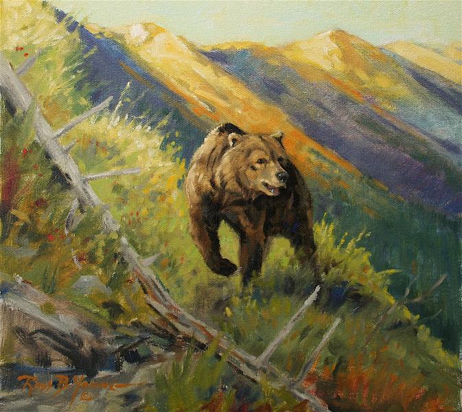 673x600 His Country - Grizzly Bear Painting