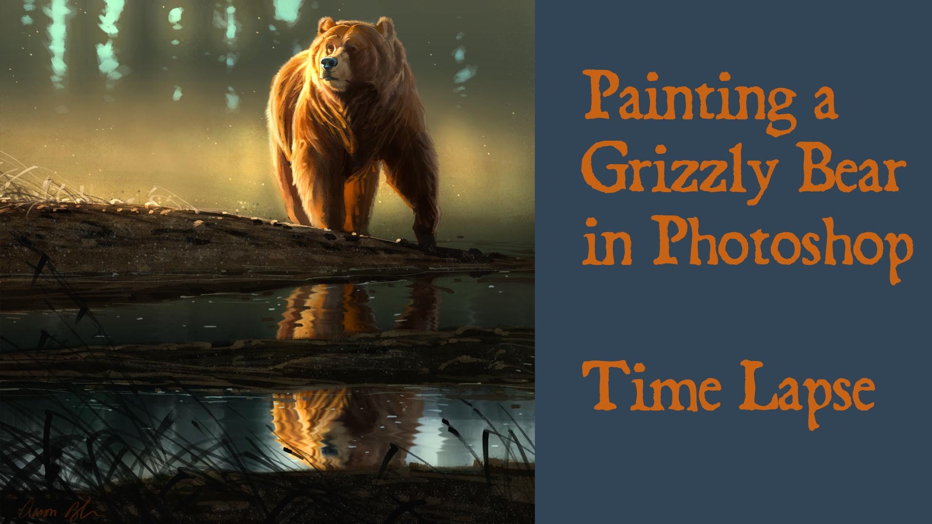 1920x1080 Painting A Grizzly Bear In Photoshop. Time Lapse - Grizzly Bear Painting