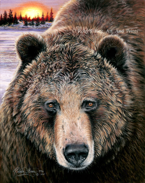 480x605 Pastel Grizzly Bear Painting - Grizzly Bear Painting