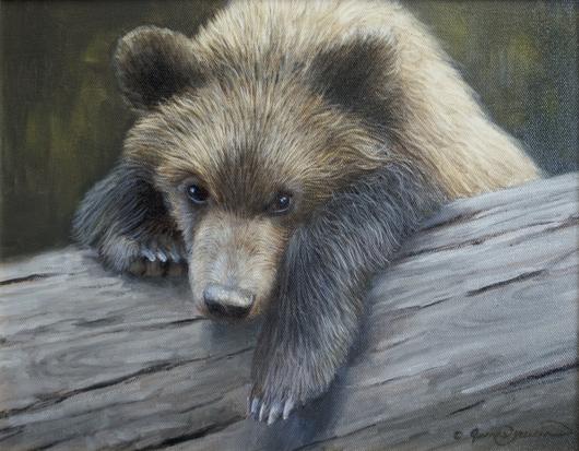 530x413 Hanging Out - Grizzly Bear Painting Canvas