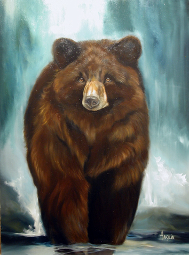 374x504 Katherine Anglin James Harold Galleries - Grizzly Bear Painting Canvas
