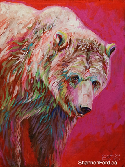 430x576 Available Wildlife Paintings Shannon Ford - Grizzly Bear Painting Canvas