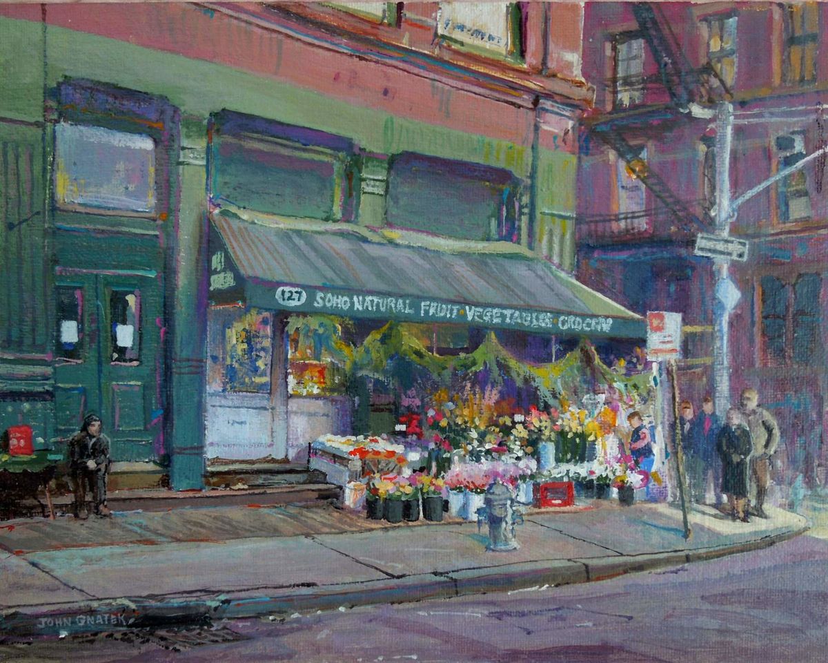 1200x960 Soho Grocery Store, Ny City (John Gnatek) - Grocery Store Painting