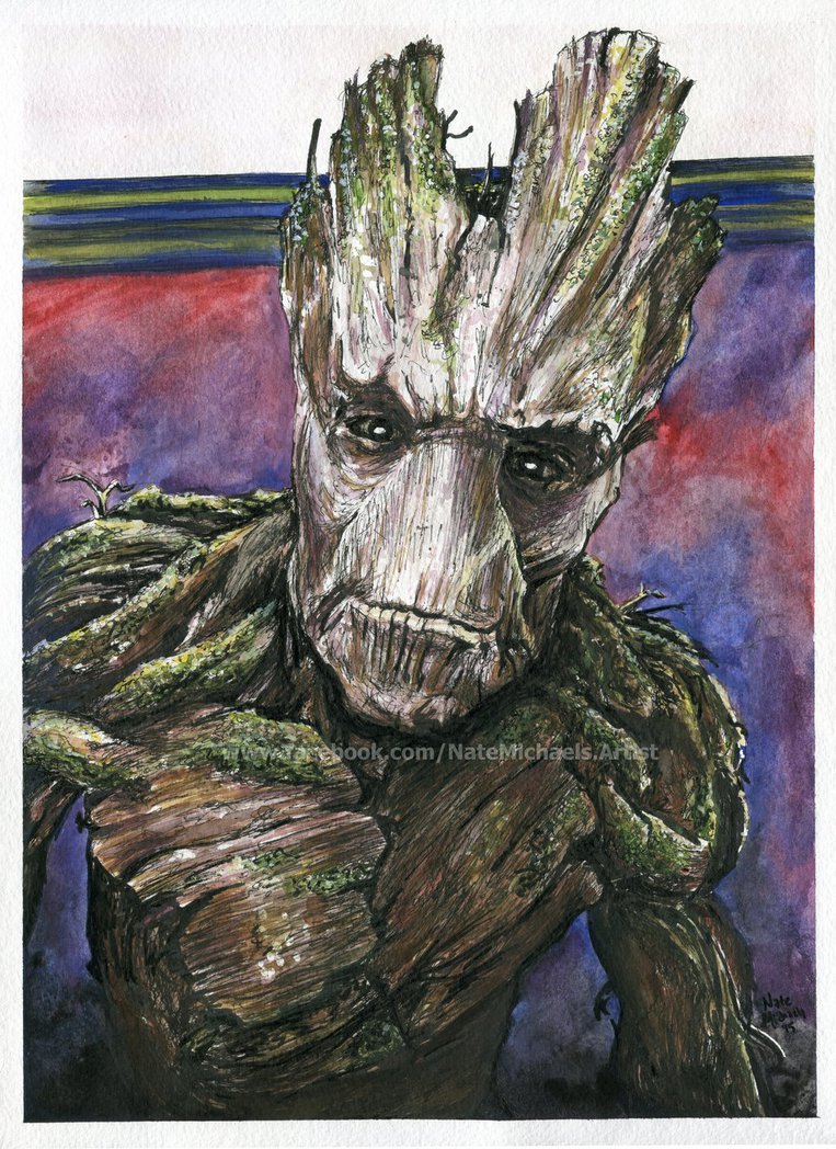 763x1048 Groot Guardians Of The Galaxy - Groot Painting