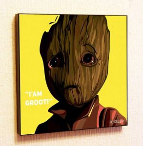 293x300 Groot Little Painting Decor Print Wall Art Poster Pop Canvas Ebay - Groot Painting