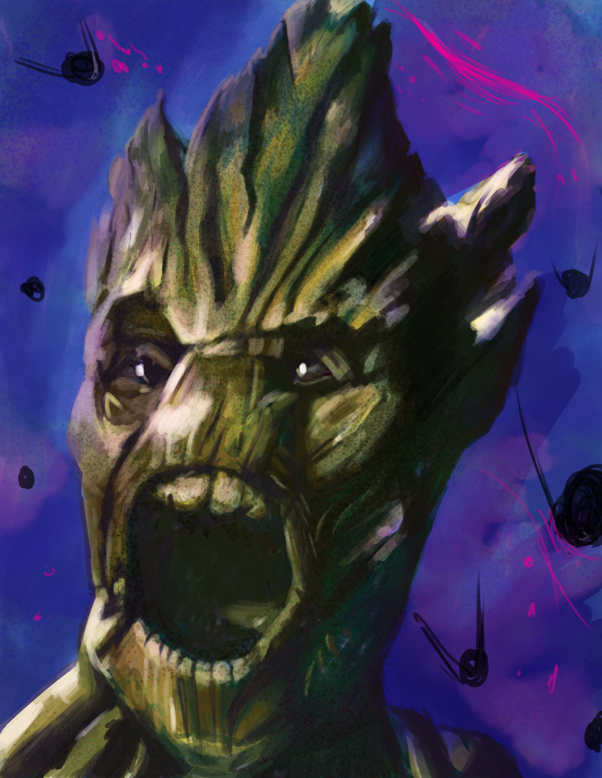 2000x2582 I Am Groot The Art Of Katski Vhittlkov - Groot Painting