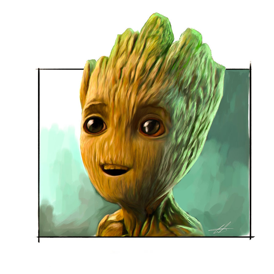 894x894 Baby Groot By Digitalpixoil - Groot Painting