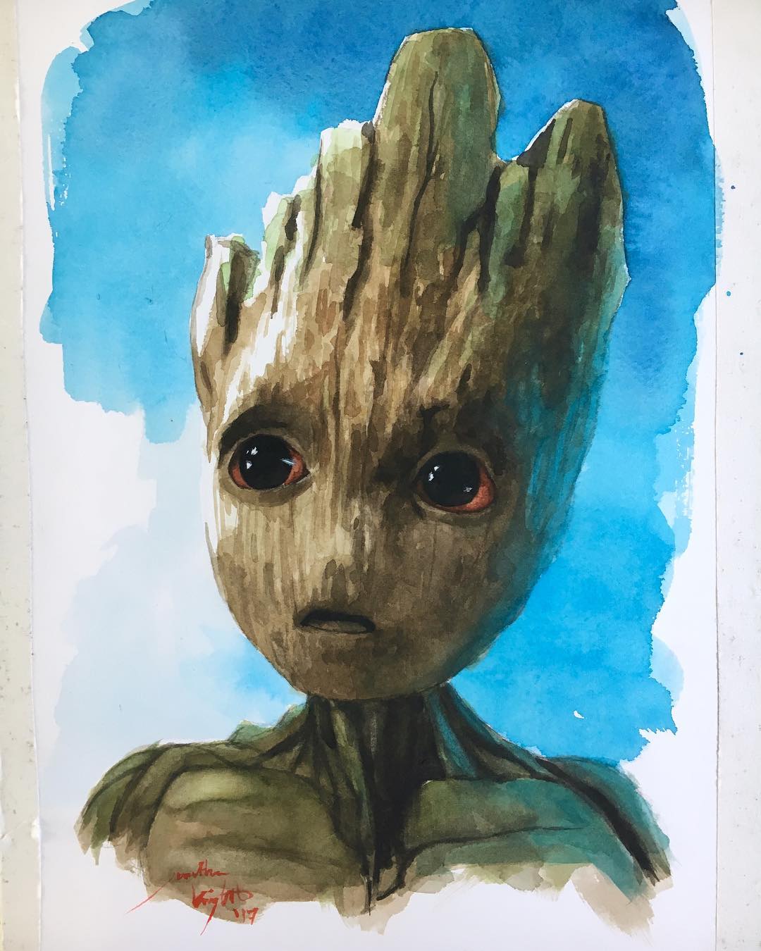 1080x1350 Baby Groot Painting By J.d. Knight - Groot Painting