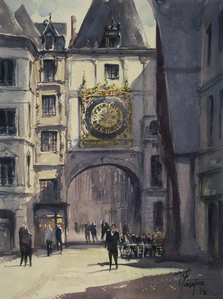 770x1033 Saatchi Art Le Gros Horloge Painting By Tyl Destoop - Gros Painting