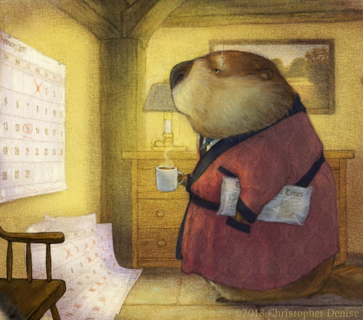 1200x1059 Christopher Denise On Twitter Have You Checked Your Calendar - Groundhog Day Painting