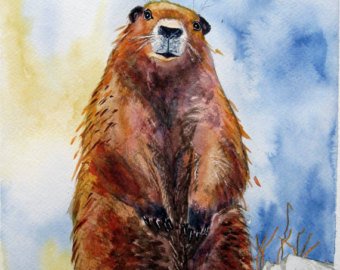 340x270 Groundhog Decor Etsy - Groundhog Painting