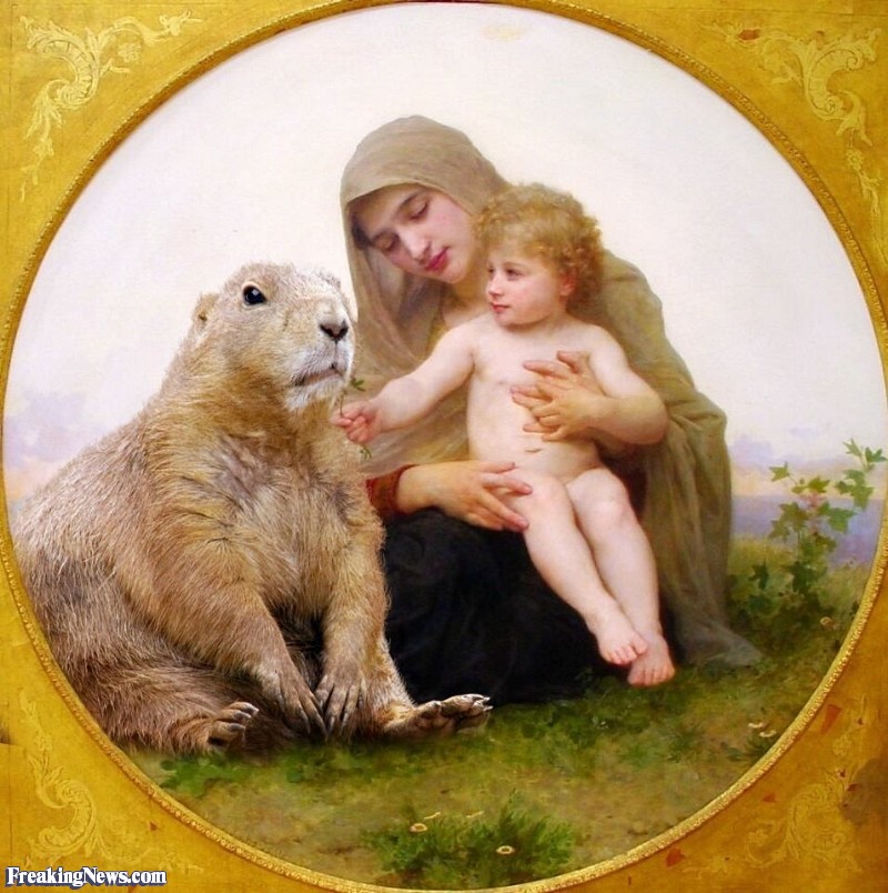 800x804 Groundhog In A Bouguereau Painting Pictures - Groundhog Painting