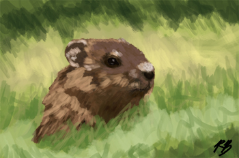 350x232 Happy Groundhog's Day! Digital Art For Our Digital World - Groundhog Painting