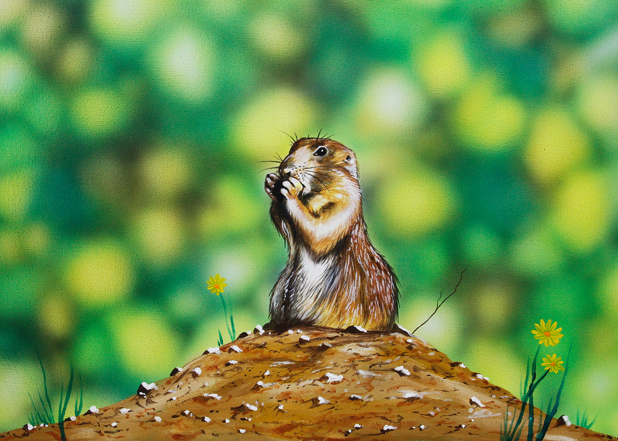 2048x1460 Step By Step Painting A Groundhog Painter's Forum - Groundhog Painting