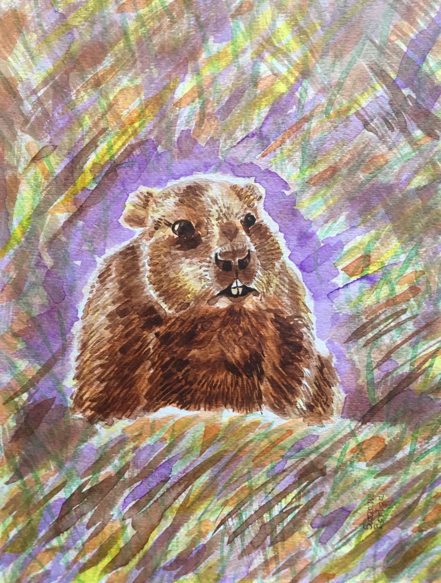 Groundhog Painting at PaintingValley.com | Explore collection of ...