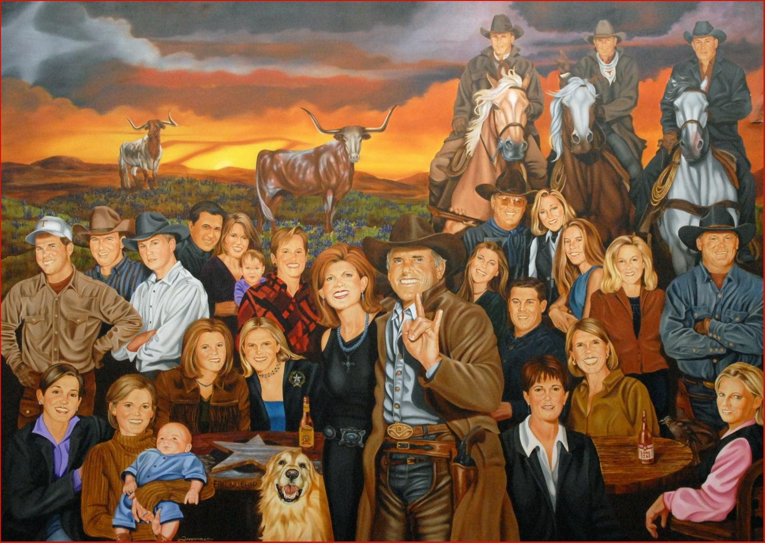 1555x1104 Portrait Painting In Oil - Group Of People Painting