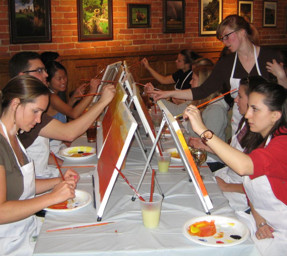 960x857 The Newest Twist To A Night - Group Of People Painting