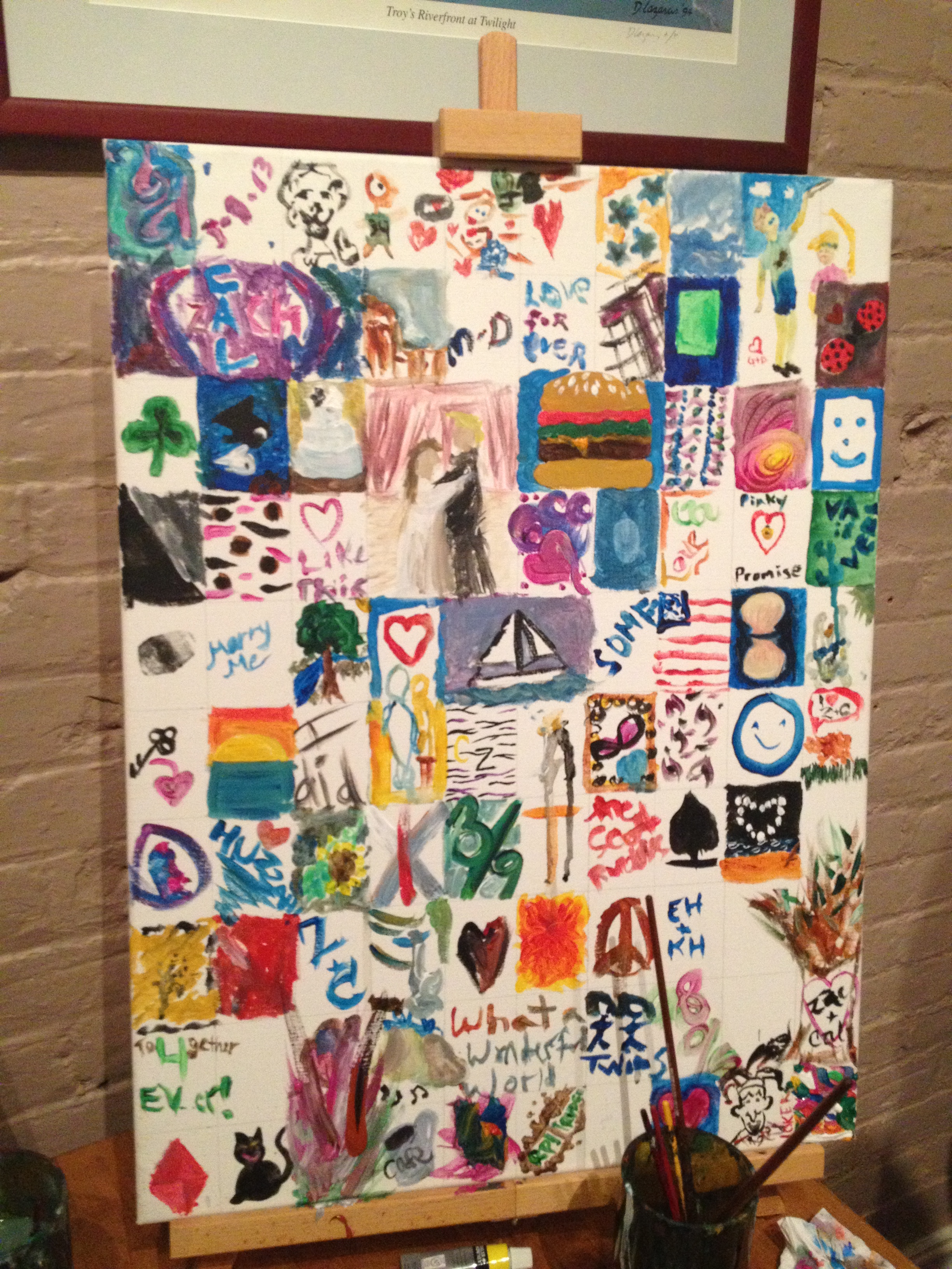 2448x3264 Wedding Guest Book Idea Group Painting Albany Wedding Dj - Group Painting