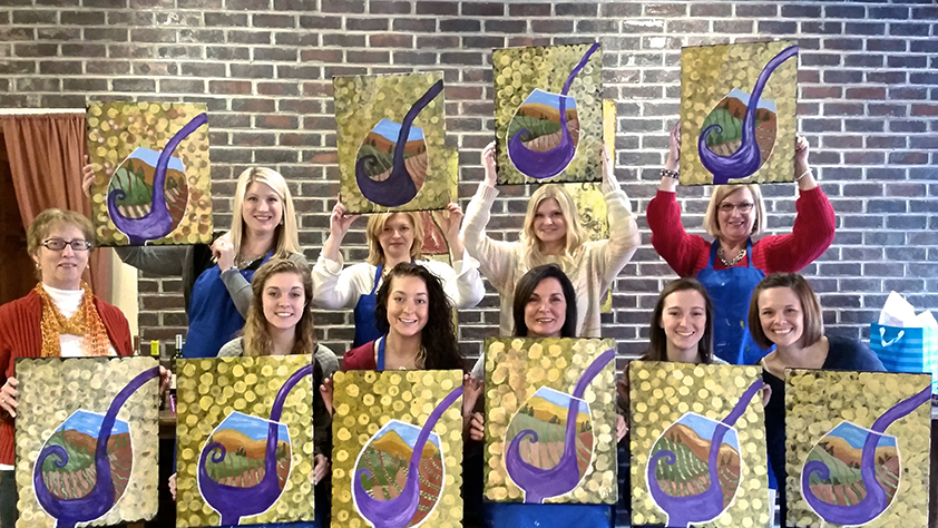 842x474 Wine And Painting Classes Manchester Vermont - Group Painting