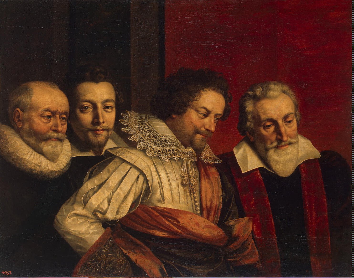 1484x1166 Group Portrait Of Four Members Of The Paris Council Painting - Group Portrait Painting