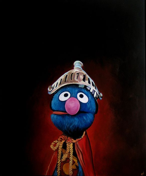 582x700 Super Grover! Things That Make Me Go Tee Hee Hee - Grover Painting
