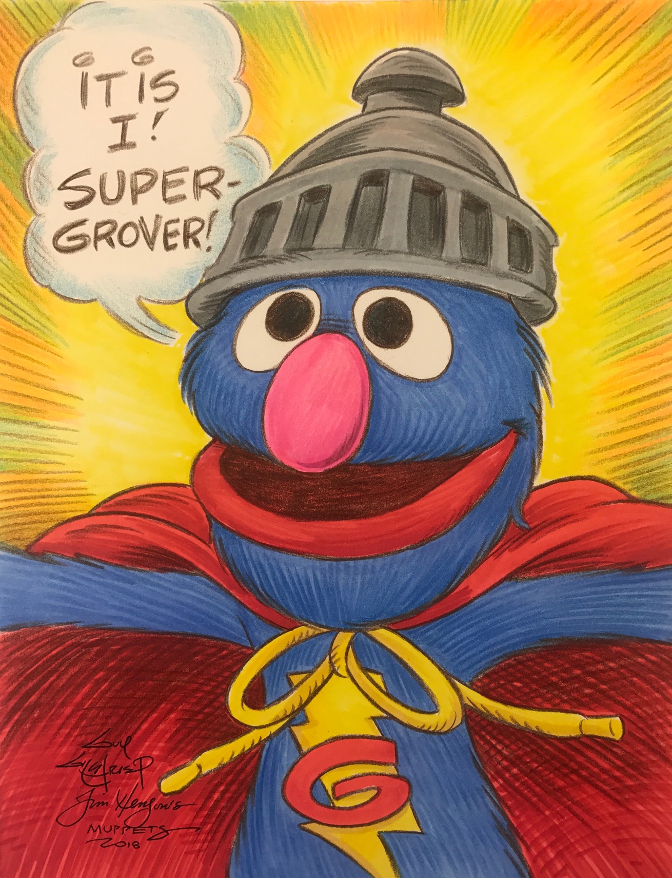 1310x1710 Super Grover Painting - Grover Painting