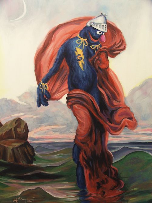 500x667 Weird Muppet Grover Paintings Fan Art And Jim Henson - Grover Painting