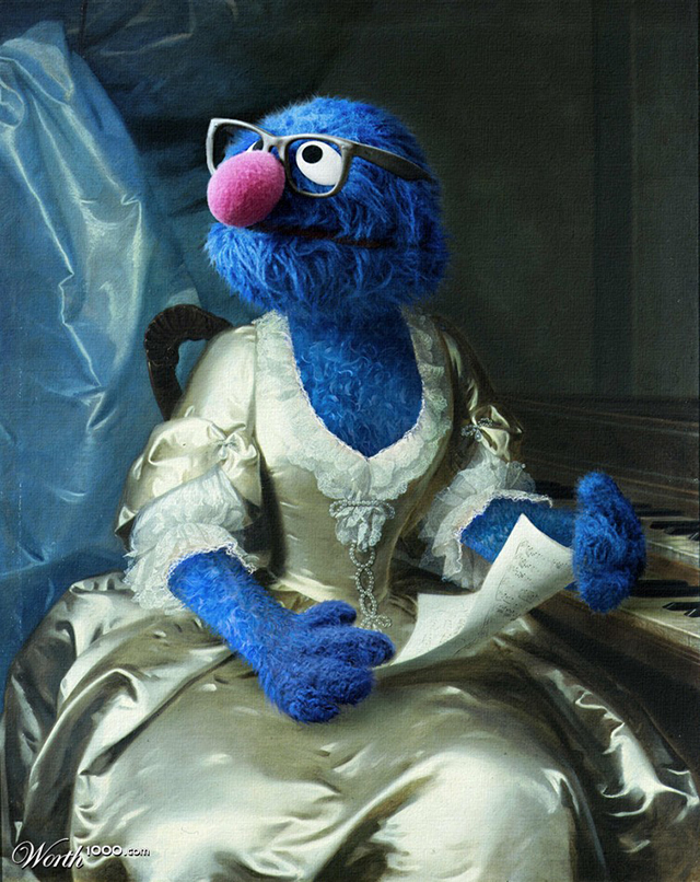 640x806 Classic Paintings Recreated Using Characters - Grover Painting