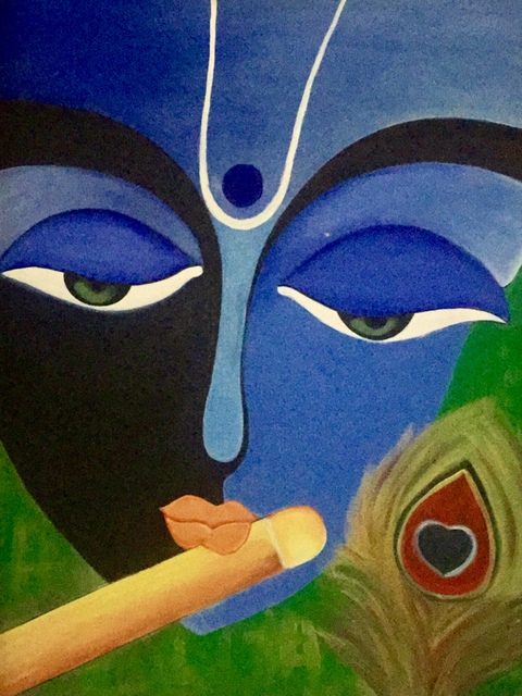 480x640 Damini Grover Artwork Lord Krishna Original Painting Acrylic - Grover Painting